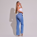 Calça Jeans Feminina Wide Leg Modeladora c/ Elastano Marselha
